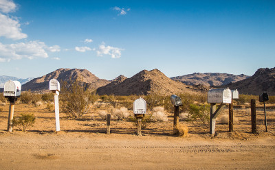 mailboxes in a rural city