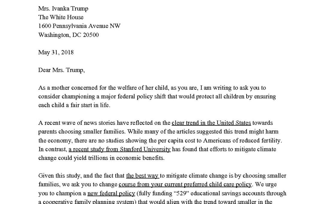 Letter to Ivanka Trump