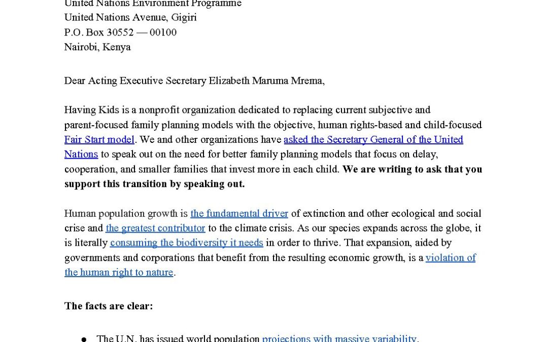 Letter to CBD Chief