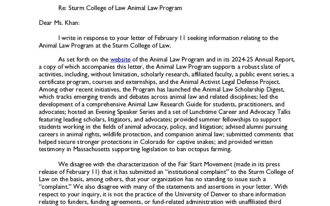 Animal Law Program_Smith Letter_2 25 26_