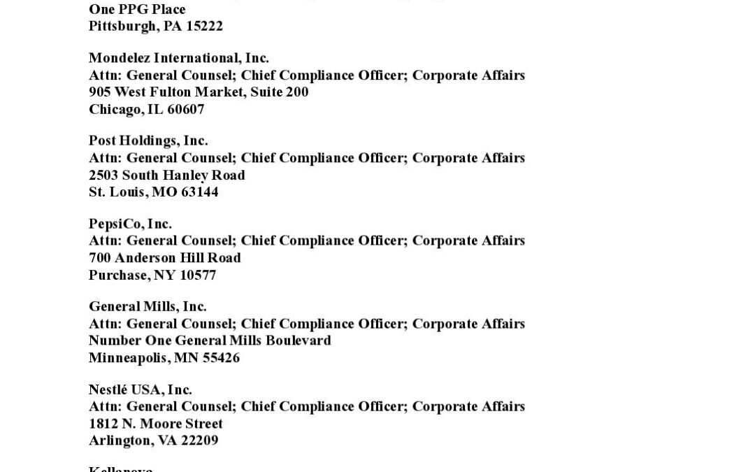 Georgia _ Institutional Complaint to Coke and Fairlife